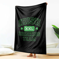 Irish Drinking Team XXL Funny St Patricks Day Party Squad Throw Blanket
