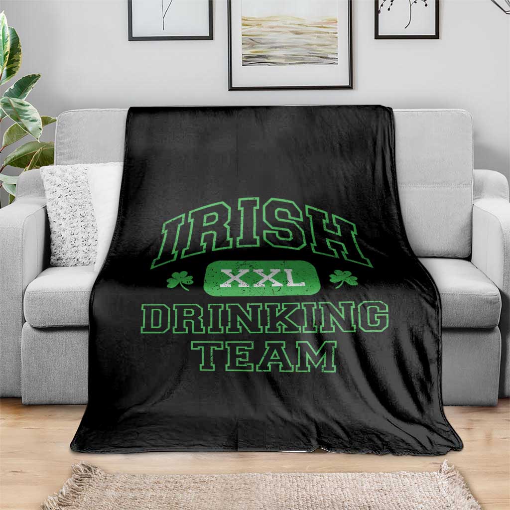 Irish Drinking Team XXL Funny St Patricks Day Party Squad Throw Blanket