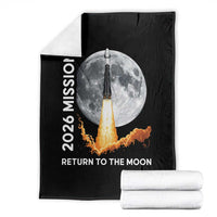 2026 Return to the Moon Mission Throw Blanket Realistic Rocket Launch Lunar Graphic Space Exploration