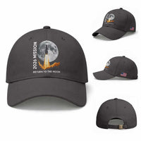 2026 Return to the Moon Mission Baseball Cap Realistic Rocket Launch Lunar Graphic Space Exploration
