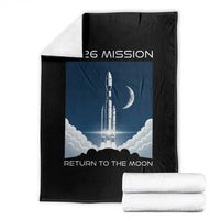 Future Lunar Mission 2026 Throw Blanket Rocket Launch Lunar Orbit Space Exploration