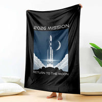 Future Lunar Mission 2026 Throw Blanket Rocket Launch Lunar Orbit Space Exploration
