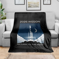 Future Lunar Mission 2026 Throw Blanket Rocket Launch Lunar Orbit Space Exploration