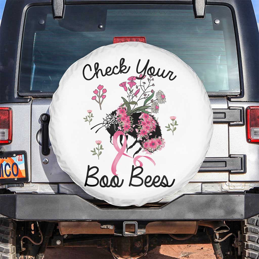 Breast Cancer Awareness Spare Tire Cover Check Your Boo Bees Pink Ribbon Support Squad