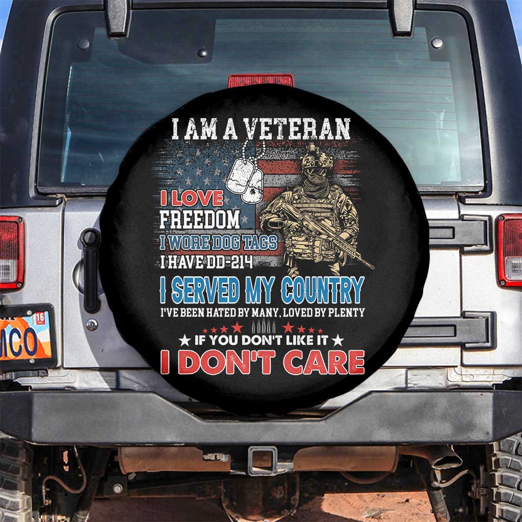 Veteran Pride Spare Tire Cover I Am A Veteran Love Freedom And Wore Dog Tags I Have DD-214