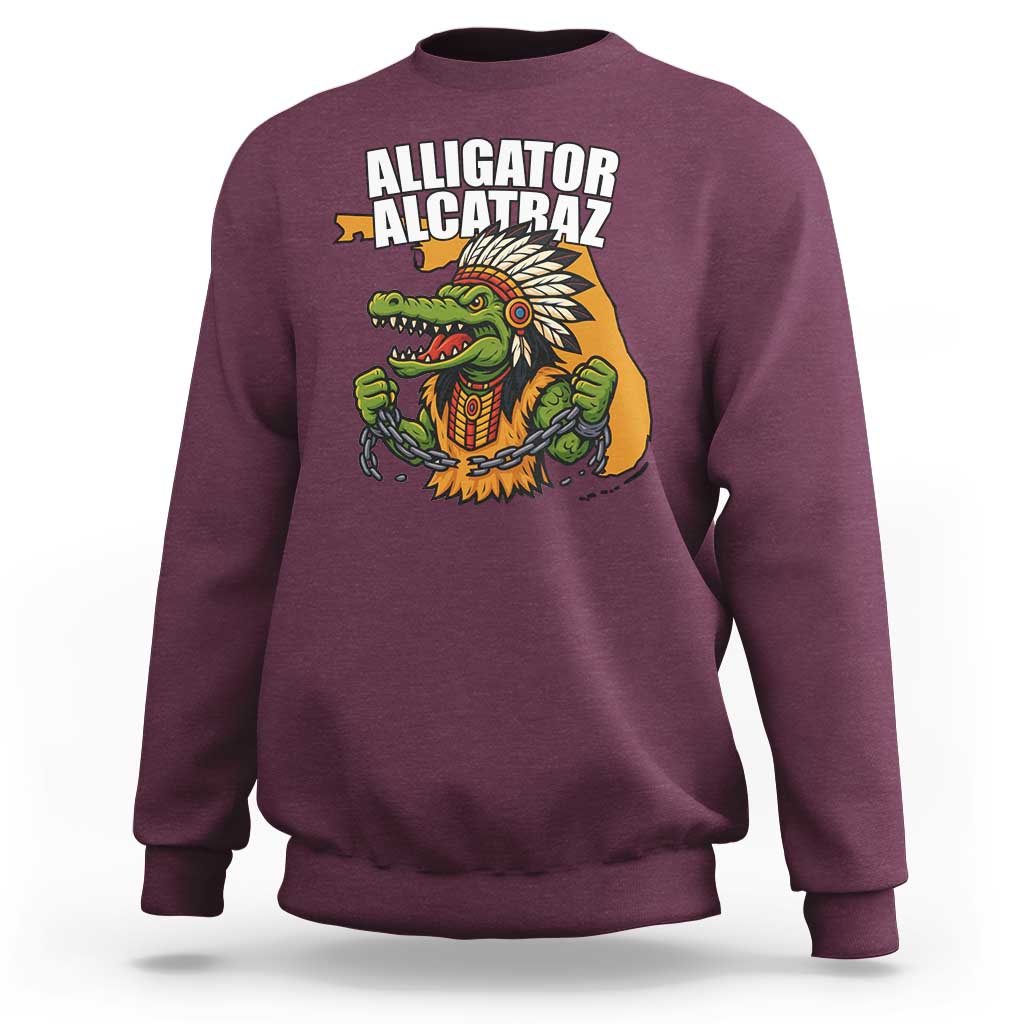 Native Alligator Alcatraz Sweatshirt Florida Gator Break The Chain - Wonder Print Shop
