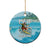 Hawaiian Christmas Ceramic Ornament Mele Kalikimaka Tropical Xmas in Hawaii Surfing Santa - Wonder Print Shop