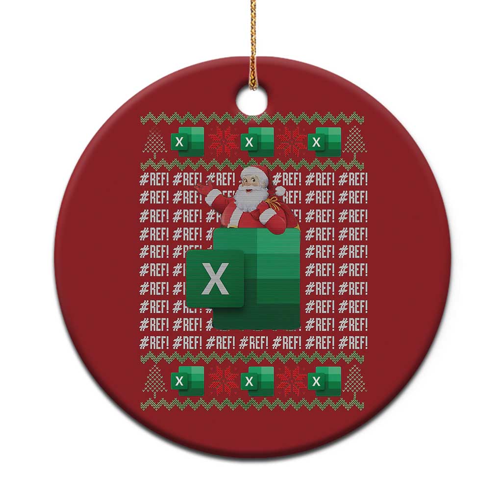 Funny Xmas Accountant Christmas Ornament Excel REF Error Spreadsheet Santa Gift - Wonder Print Shop