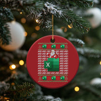 Red circular Christmas ornament hanging with Santa and '#REF!' spreadsheet error pattern.