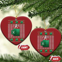 Pair of red heart-shaped Christmas ornaments with Santa and '#REF!' spreadsheet error pattern.