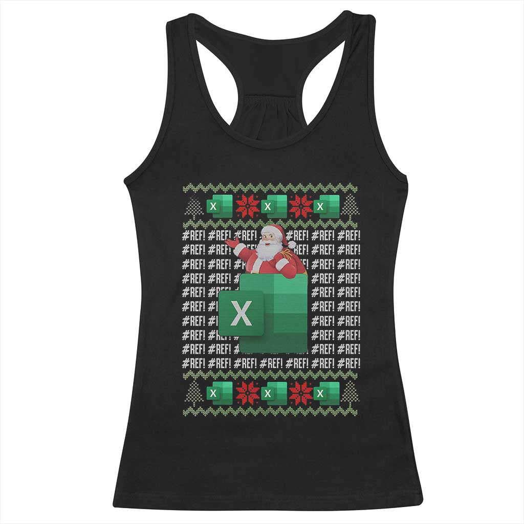 Funny Christmas Accountant Racerback Tank Top Excel REF Error Spreadsheet Santa Gift