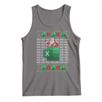 Dark gray tank top with festive spreadsheet error graphic and Santa-style figure