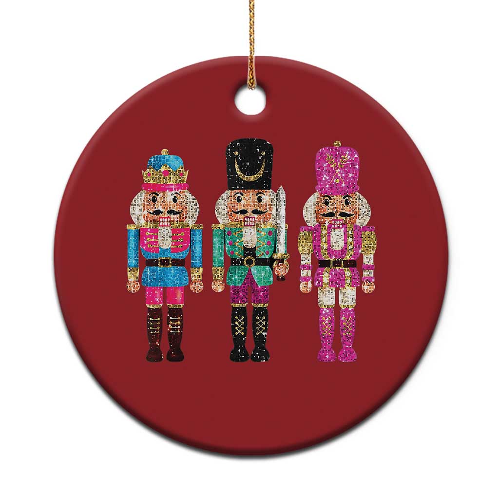 Xmas Nutcracker Christmas Ornament Sequin Sparklle Festive Xmas Vintage - Wonder Print Shop