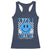 Diabetes Awareness Racerback Tank Top Blue Ribbon T1D Warrior Support Squad Retro Groovy