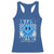 Diabetes Awareness Racerback Tank Top Blue Ribbon T1D Warrior Support Squad Retro Groovy