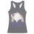 Funny Sarcastic Cat Racerback Tank Top Kick Today In The Dick Pastel Rainbow