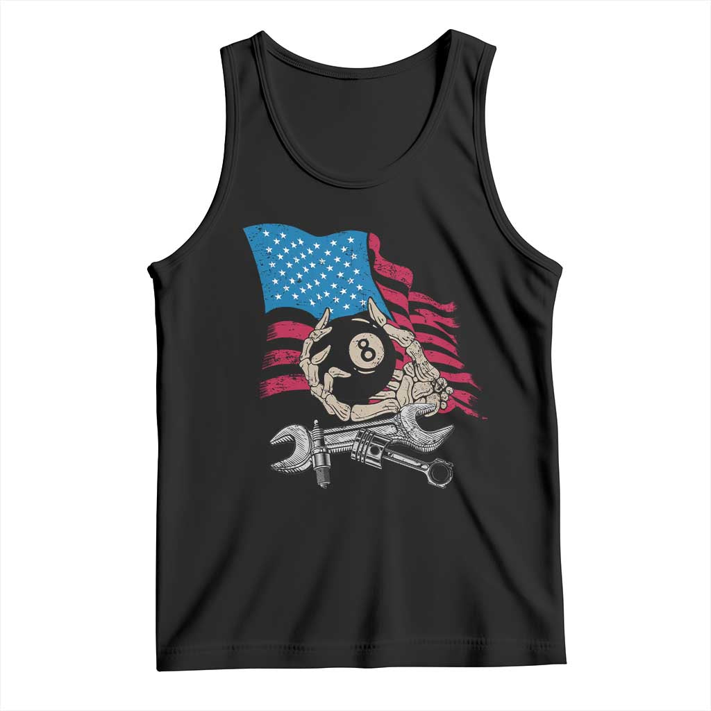 Mechanic Engineer Tank Top Mechanic Auto Car Repair American Flag Vintage Graphic