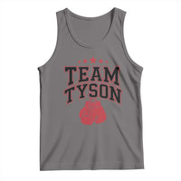 Dark gray tank top with red TEAM TYSON print and boxing glove graphic