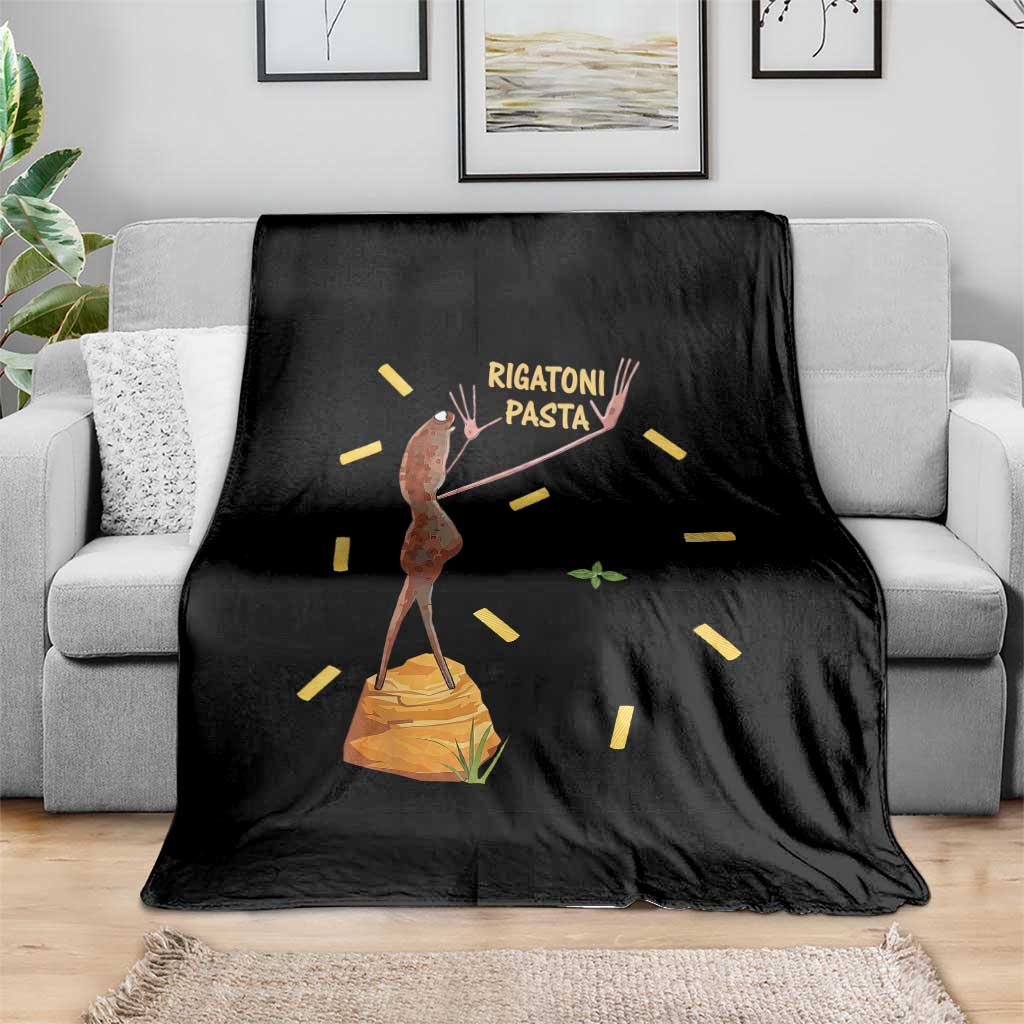 Funny Rigatoni Pasta Marcus The Worm Throw Blanket Dramatic Pasta Lover Foodie Meme - Wonder Print Shop