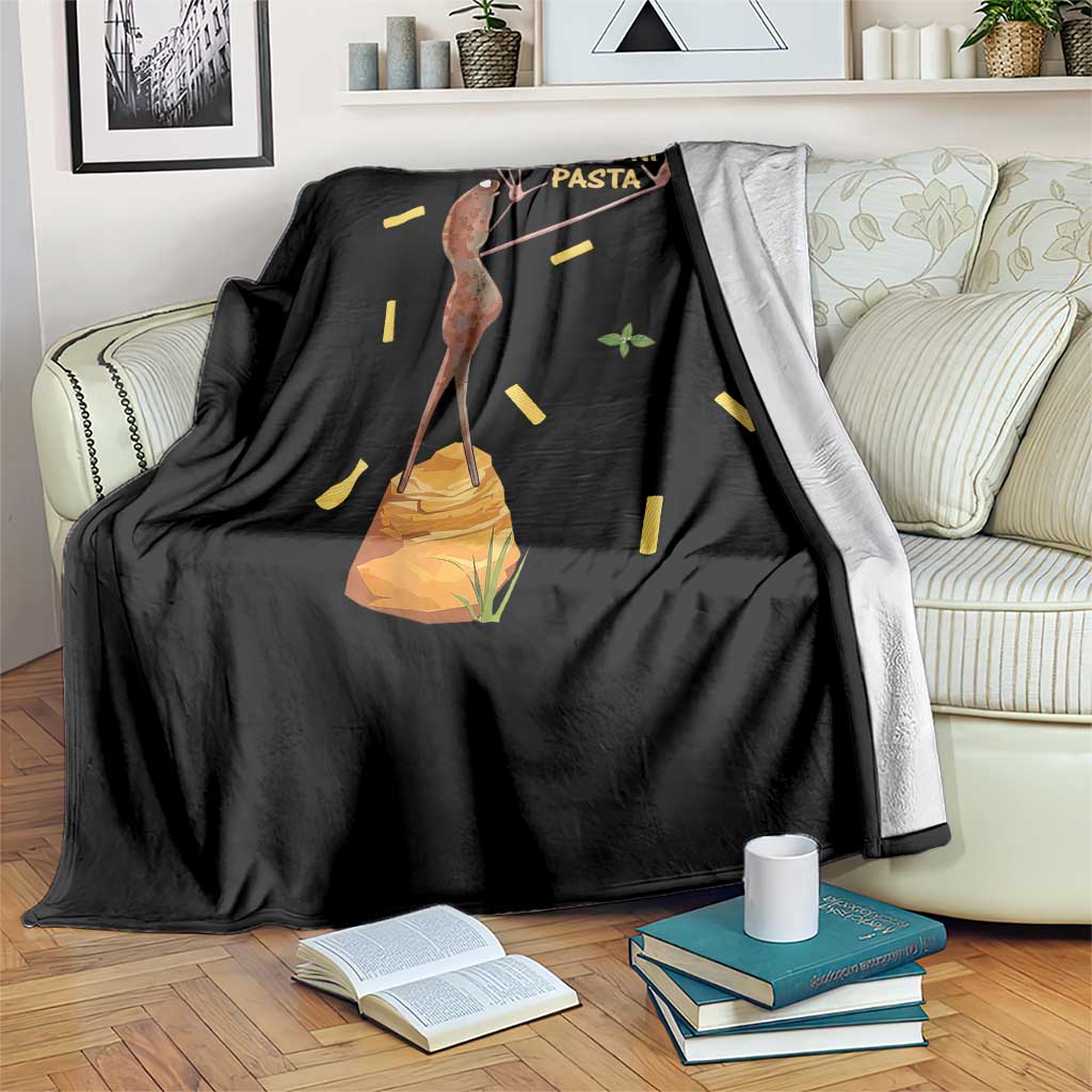 Funny Rigatoni Pasta Marcus The Worm Throw Blanket Dramatic Pasta Lover Foodie Meme - Wonder Print Shop