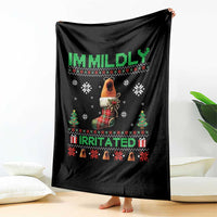 Mildly Irritated Marcus the Worm Meme Throw Blanket Funny Christmas Stocking Weirdcore - Wonder Print Shop