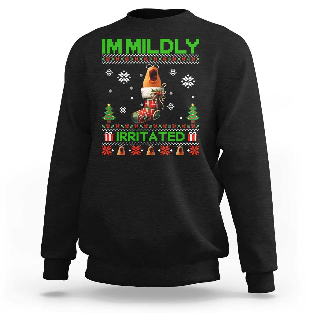 Mildly Irritated Marcus the Worm Meme Sweatshirt Funny Christmas Stocking Weirdcore - Wonder Print Shop