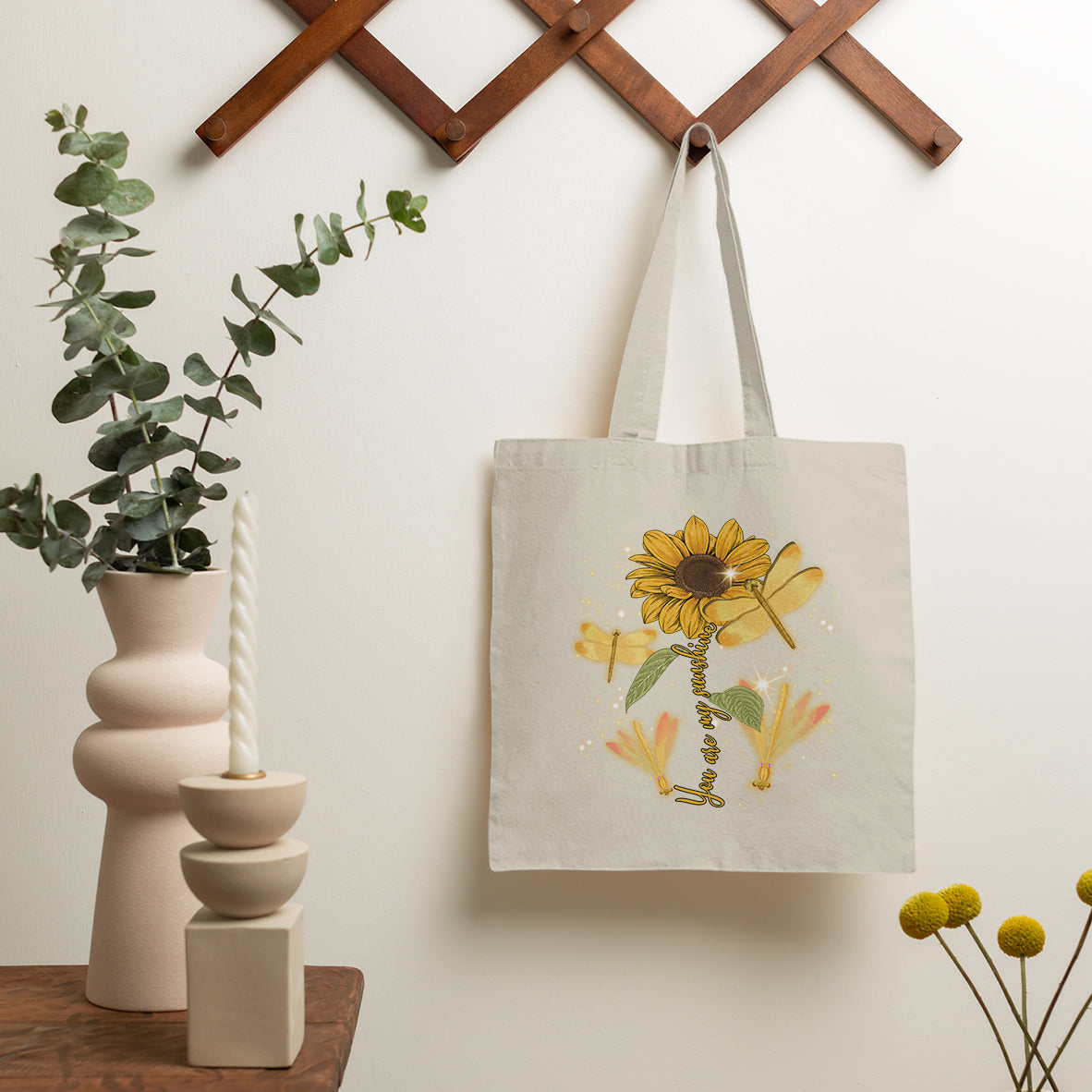 Choose To Shine Dragonflies Sunflower Growth Mindset Inspirational Tote Bag, Dragonfly Tote Bag, Gift for Women, Dragonfly Lover Tote Bag - Wonder Print Shop