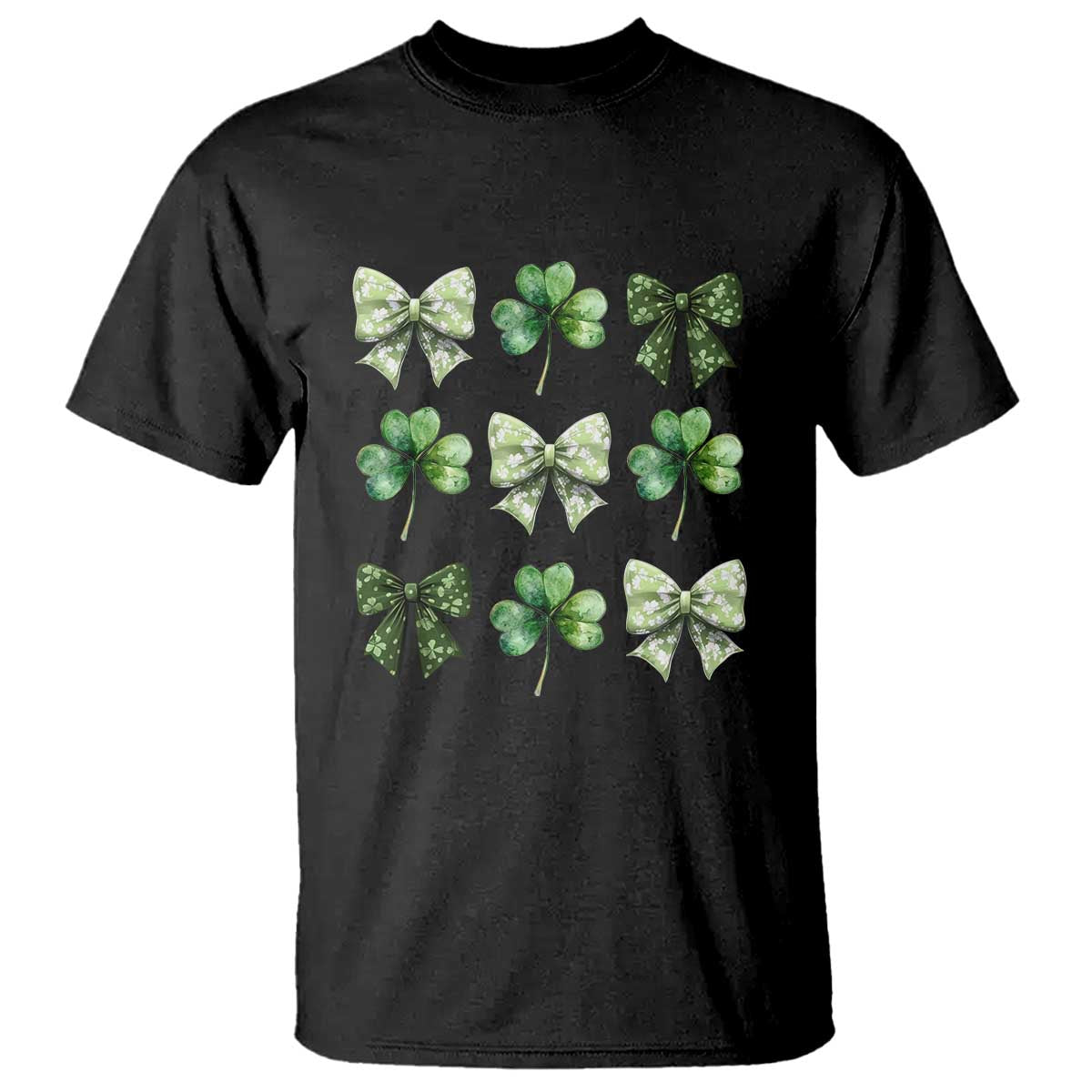 St Patricks Day Coquette Bow T Shirt Lucky Shamrock Aesthetic