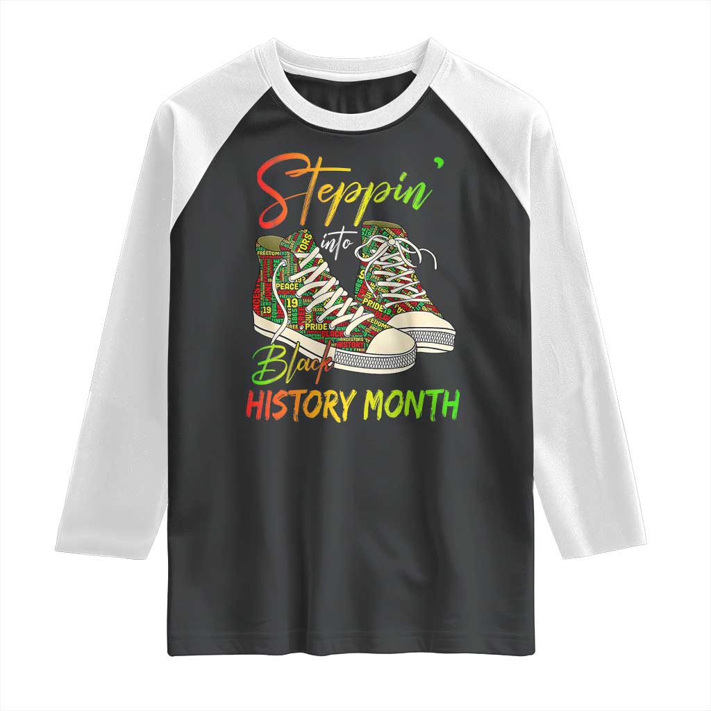 Stepping Into Black History Month Raglan Shirt Sneakers