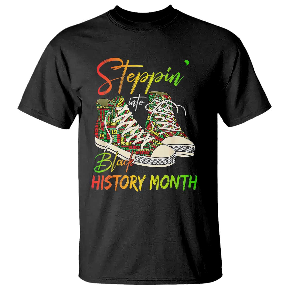 Stepping Into Black History Month T Shirt Sneakers