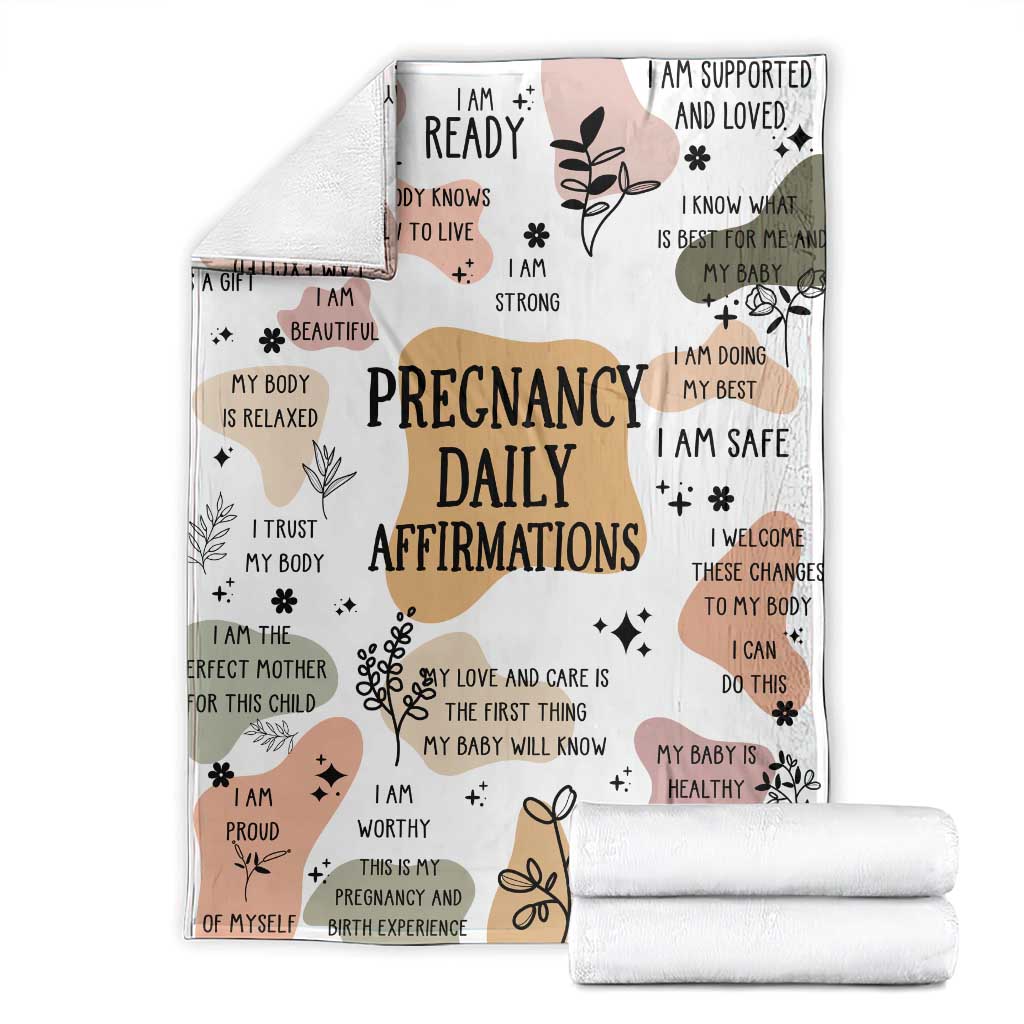 Pregnancy Daily Affirmation Throw Blanket Inspirational Motherhood Gift for Expecting Moms