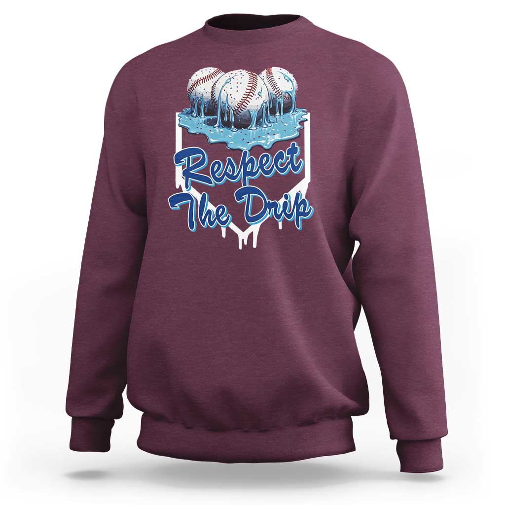 Respect The Drip Baseball Sweatshirt Driping Ice Cream Sport Lover