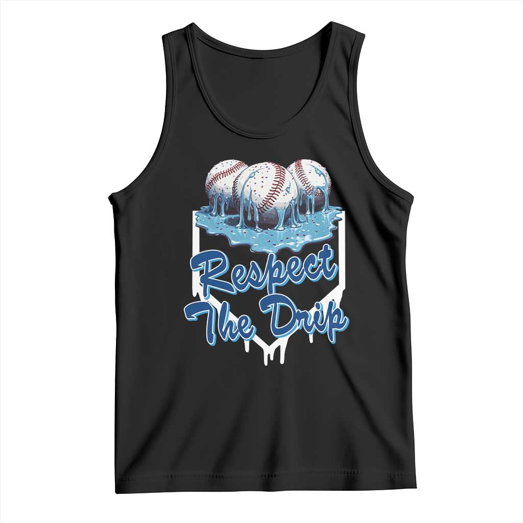 Respect The Drip Baseball Tank Top Driping Ice Cream Sport Lover