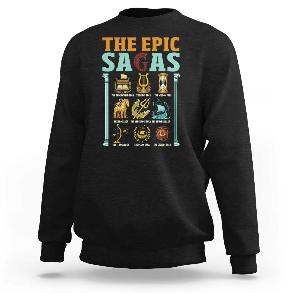 The Epic Sagas Ancient Greek Mythology Graphic Sweatshirt Odysseus Journey Odyssey History Lover Gift