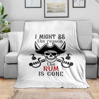I Might Be The Reason The Rum Is Gone Pirate Skull Throw Blanket Funny Drinking Humor