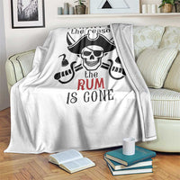 I Might Be The Reason The Rum Is Gone Pirate Skull Throw Blanket Funny Drinking Humor