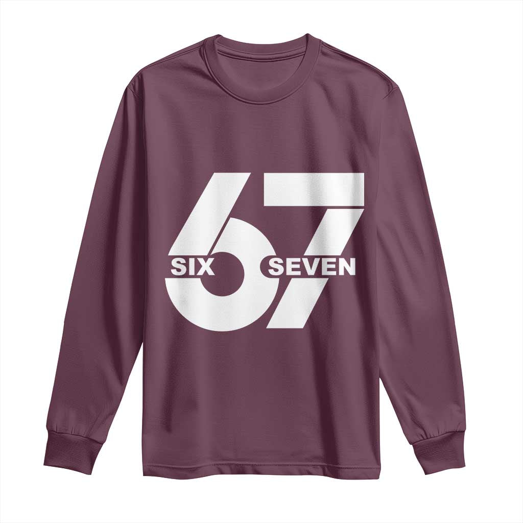Funny Six Seven 67 Meme Long Sleeve Shirt Bold Graphic - Wonder Print Shop