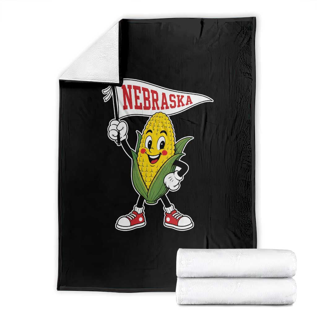 Vintage Nebraska Retro Corn Throw Blanket Pennant Flag State Pride Gameday