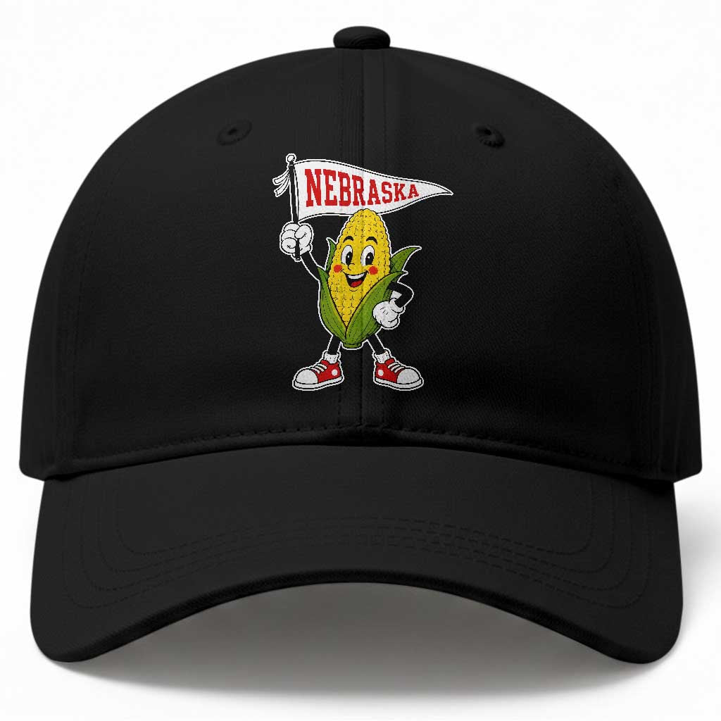 Vintage Nebraska Retro Corn Baseball Cap Pennant Flag State Pride Gameday