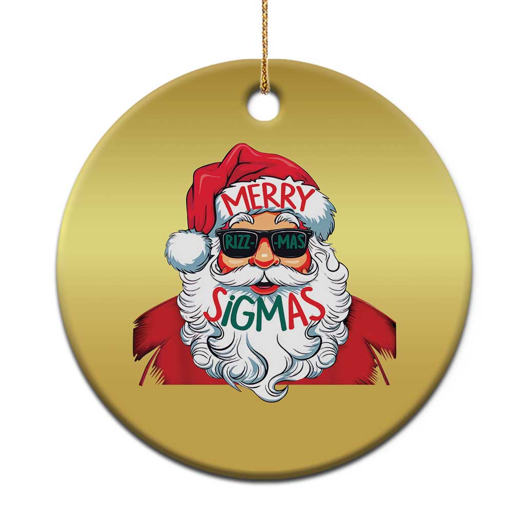 Funny Santa Rizz Xmas Christmas Ornament Merry Rizzmas Sigmas Xmas Gen Alpha Middle School - Wonder Print Shop