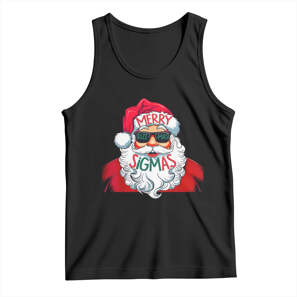 Funny Santa Rizz Christmas Tank Top Merry Rizzmas Sigmas Xmas Gen Alpha Middle School