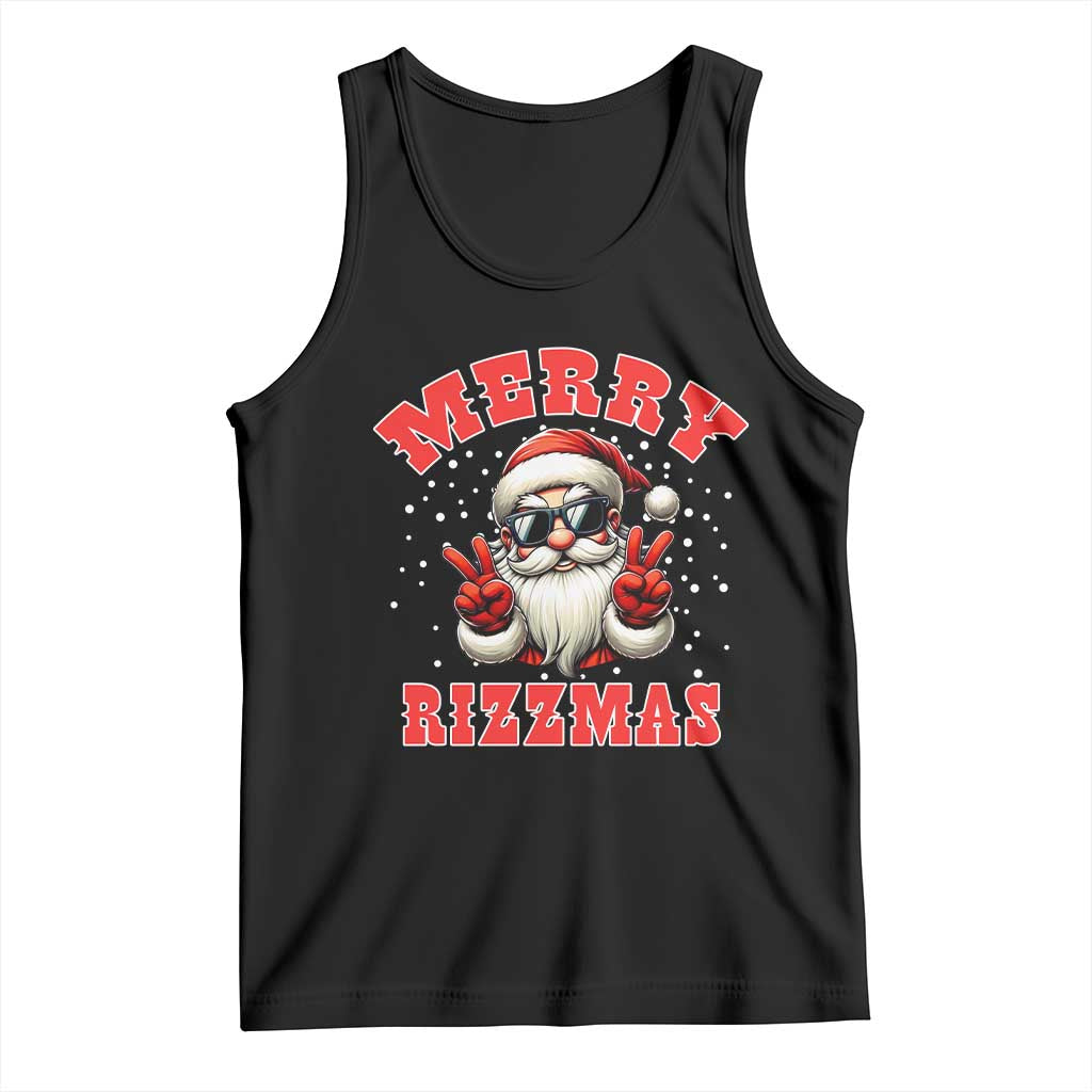 Funny Santa Rizz Christmas Tank Top Merry Rizzmas Claus Funny Xmas