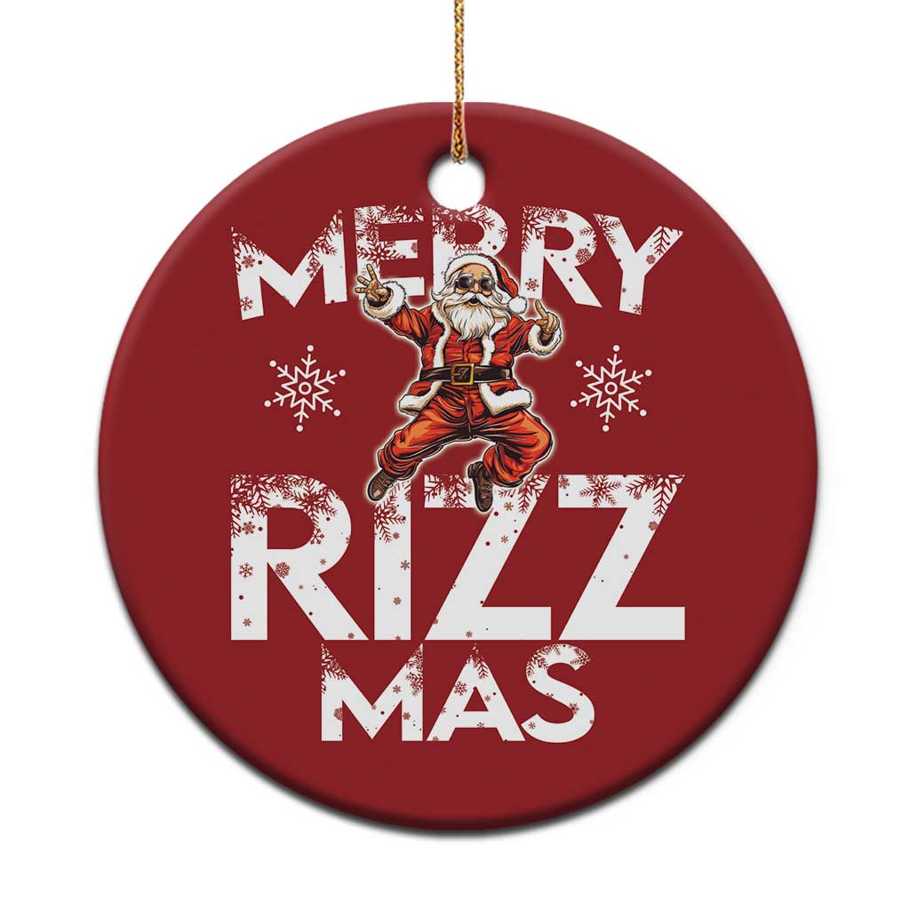 Funny Santa Rizz Xmas Christmas Ornament Merry Rizz Mas Cool - Wonder Print Shop