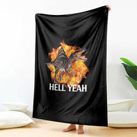 Spinosaurus Racha Explosion Hell Yeah Throw Blanket Dinosaur Shrieks Meme Funny Prehistoric Fire Blast - Wonder Print Shop
