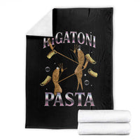 Rigatoni Pasta Lover Marcus The Worm Throw Blanket Retro 90s Bootleg Weird Meme Internet Humor - Wonder Print Shop