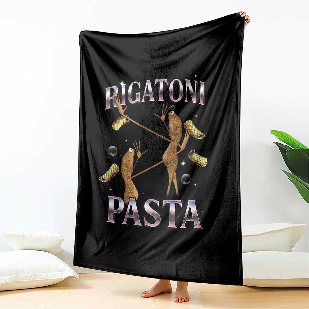 Rigatoni Pasta Lover Marcus The Worm Throw Blanket Retro 90s Bootleg Weird Meme Internet Humor - Wonder Print Shop