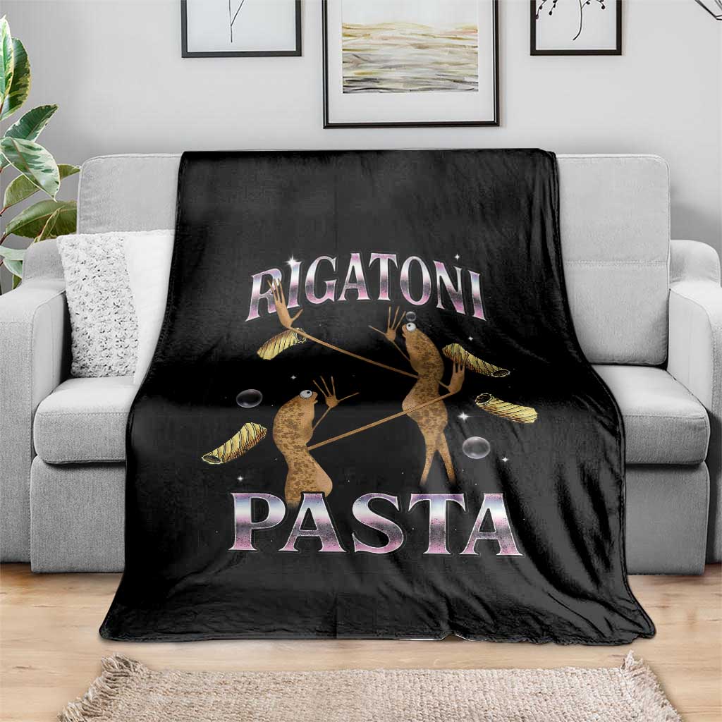 Rigatoni Pasta Lover Marcus The Worm Throw Blanket Retro 90s Bootleg Weird Meme Internet Humor - Wonder Print Shop