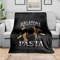 Rigatoni Pasta Lover Marcus The Worm Throw Blanket Retro 90s Bootleg Weird Meme Internet Humor - Wonder Print Shop