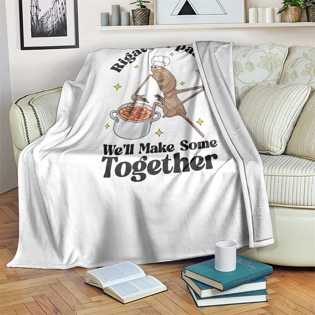 Rigatoni Pasta Chef Marcus The Worm Throw Blanket We'll Make Some Together Wholesome Weird Meme - Wonder Print Shop