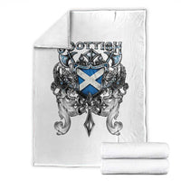 Scottish Heritage Crest Gothic Throw Blanket Medieval Flag and Sword Celtic Pride - Wonder Print Shop